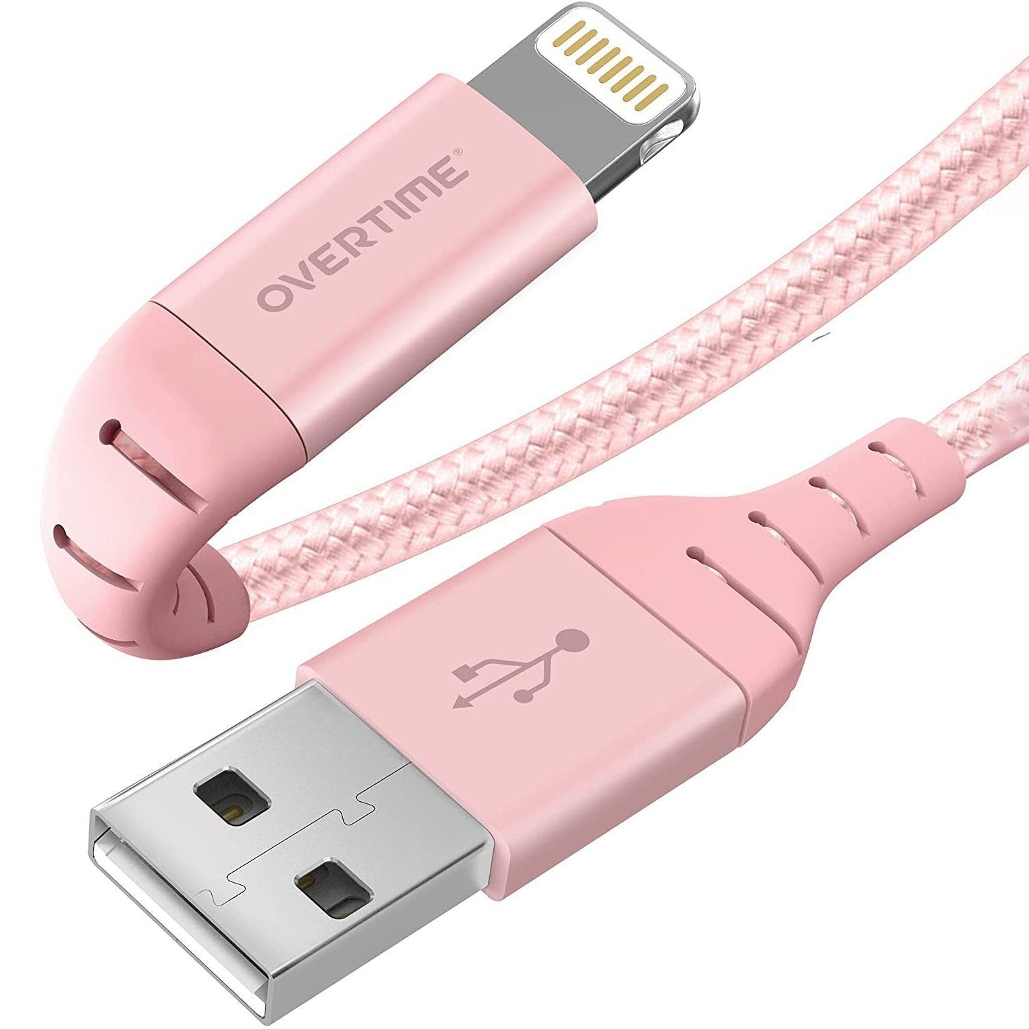 Overtime Apple MFi Certified iPhone Charger 6ft Long Nylon Braided Lightning Cable Charging Cable - Tophatter Daily Deals